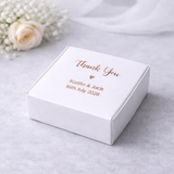 100 Square Personalized Foil Wording Cookie Favor Boxes