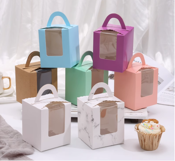100 Wedding Cupcake Muffin Favor Boxes with Holder