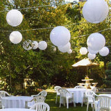 50x 40cm Round Paper Lanterns - White