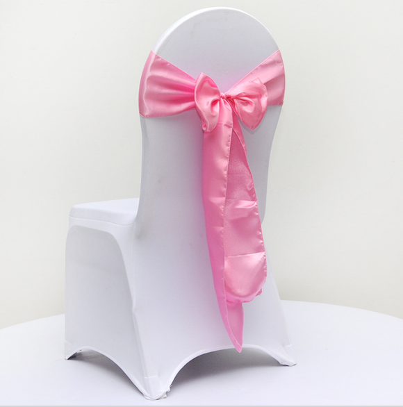 Pink Satin Chair Sashes Table Runners