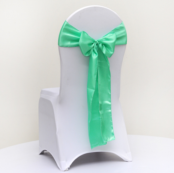 Mint Green Satin Chair Sashes Table Runners