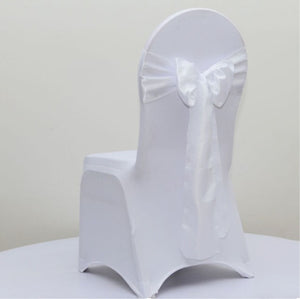 White Satin Chair Sashes Table Runners