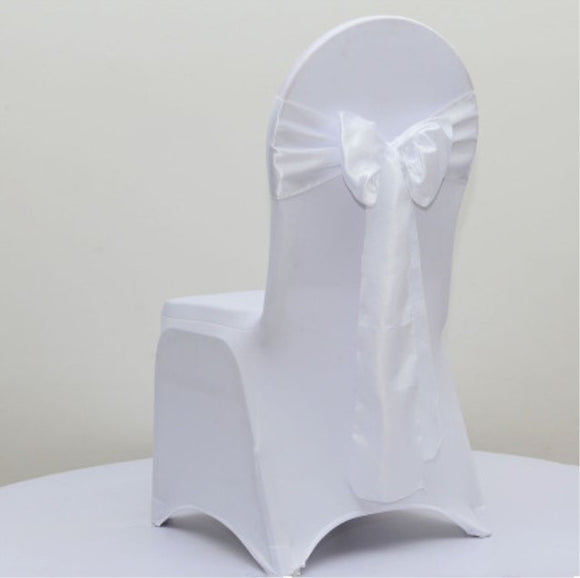 White Satin Chair Sashes Table Runners