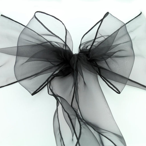 Black Organza Chair Sashes Table Runners