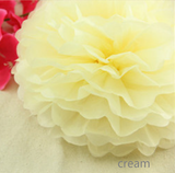 30pcs Tissue Paper Pom Poms - Pink Tan Cream