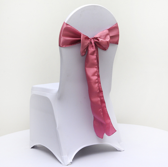 Dusty Pink Satin Chair Sashes Table Runners