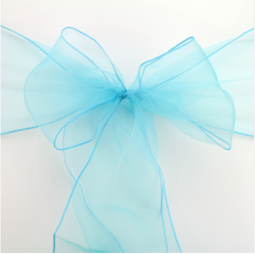 Turquoise Organza Chair Sashes Table Runners