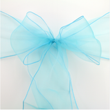 Turquoise Organza Chair Sashes Table Runners