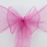 Rose Pink Organza Chair Sashes Table Runners