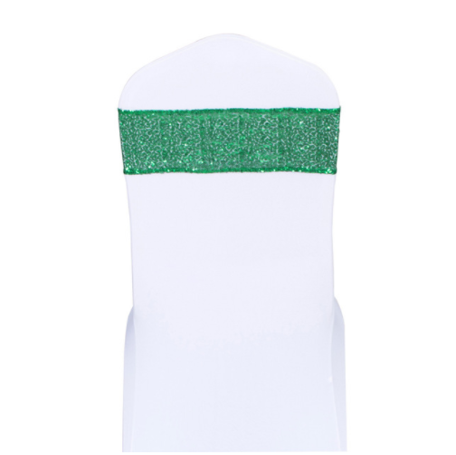 Green Sequin Glitter Chair Bands