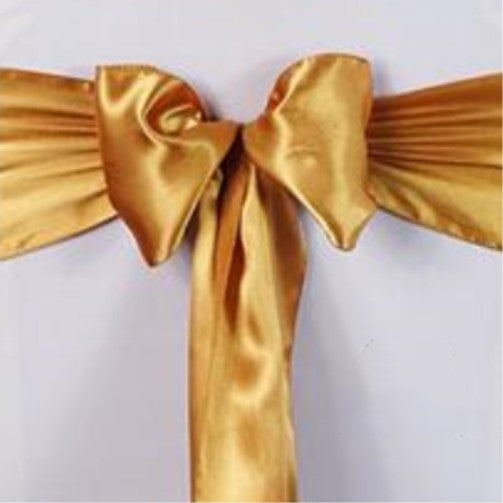 Copper Satin Chair Sashes Table Runners