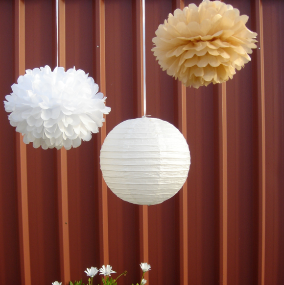 Paper Lanterns & Paper Pom Poms