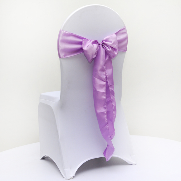 Lilac Satin Chair Sashes Table Runners