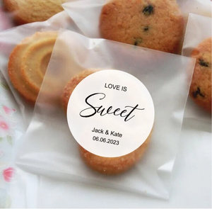 100 Frosted Matte Cellophane Personalized Cookie Bags