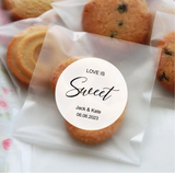 100 Frosted Matte Cellophane Personalized Cookie Bags