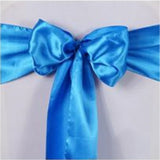 Blue Satin Chair Sashes Table Runners
