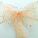 Peach Organza Chair Sashes Table Runners