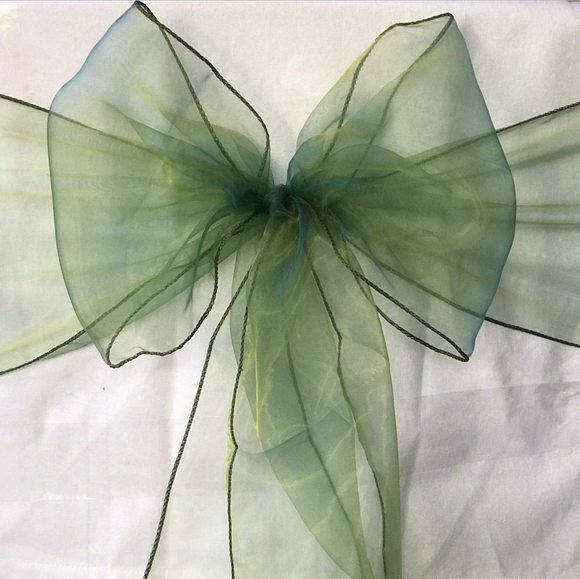 Emerald Green Organza Chair Sashes Table Runners