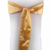 Gold Satin Chair Sashes Table Runners