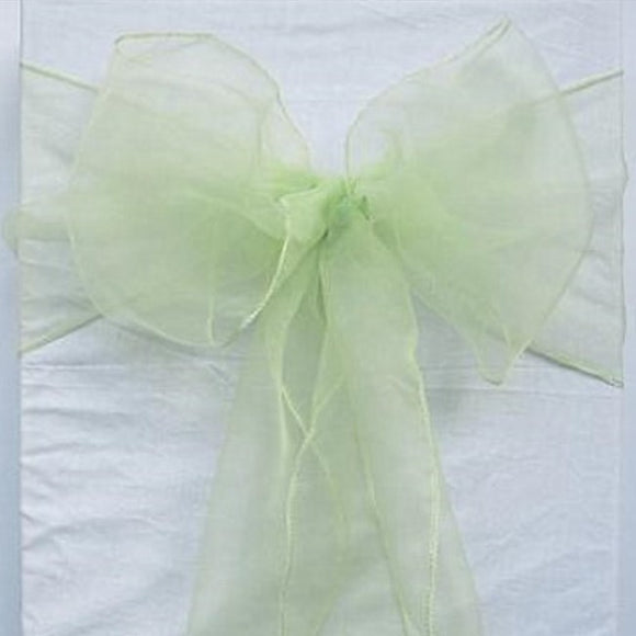 Light  Green Organza Chair Sashes Table Runners