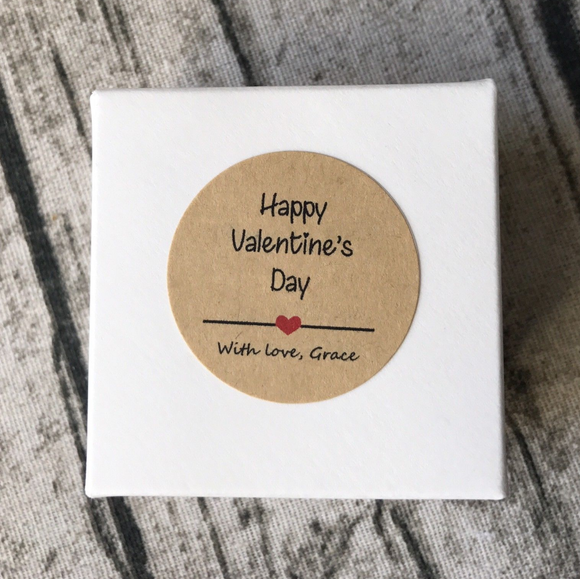 100 Kraft Valentine's Day Gift Stickers
