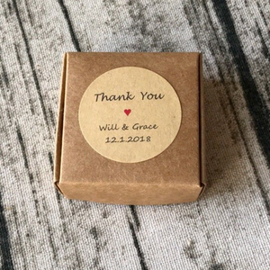 100 Kraft 4cm 5cm 6cm 7cm Thank You Stickers