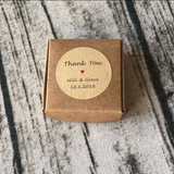 100 Kraft 4cm 5cm 6cm 7cm Thank You Stickers