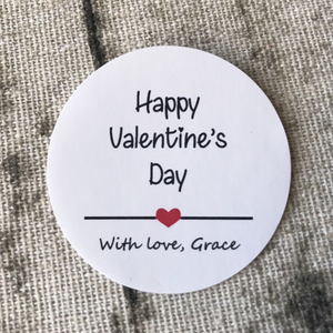 100 White Valentine's Day Personalized Sticker