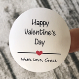 100 White Valentine's Day Personalized Sticker