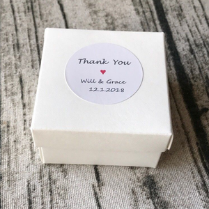 100 White Personalized Thank You Sticker