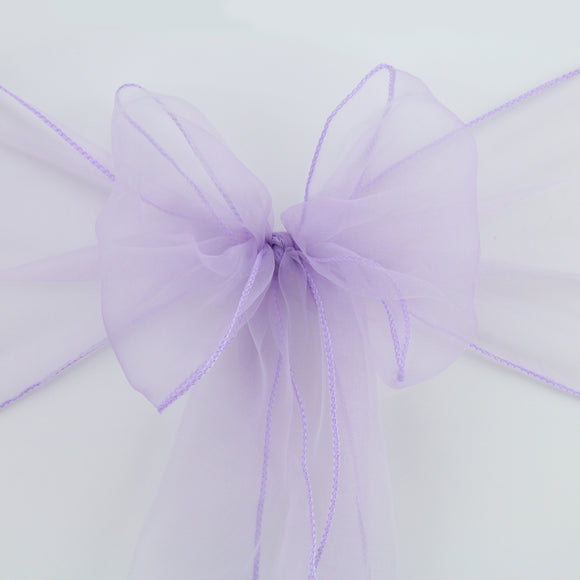 Lilac Organza Chair Sashes Table Runners