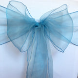 Dusty Blue Organza Chair Sashes Table Runners