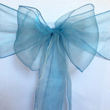Dusty Blue Organza Chair Sashes Table Runners