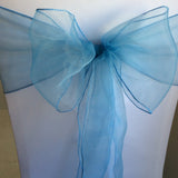 Dusty Blue Organza Chair Sashes Table Runners