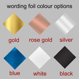 100 White Black Personalized Rose Gold Foil Wording Favor Boxes