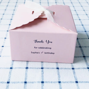 100 Pink Personalized Favor Boxes for Birthday