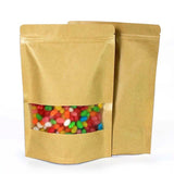 Kraft Paper Bags With Window - Zipper Seal