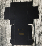 100 Black Favor Boxes Gold Foil Personalized Wordings