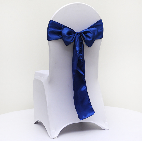 Royal Blue Satin Chair Sashes Table Runners