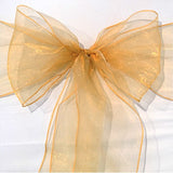 Gold Organza Chair Sashes Table Runners