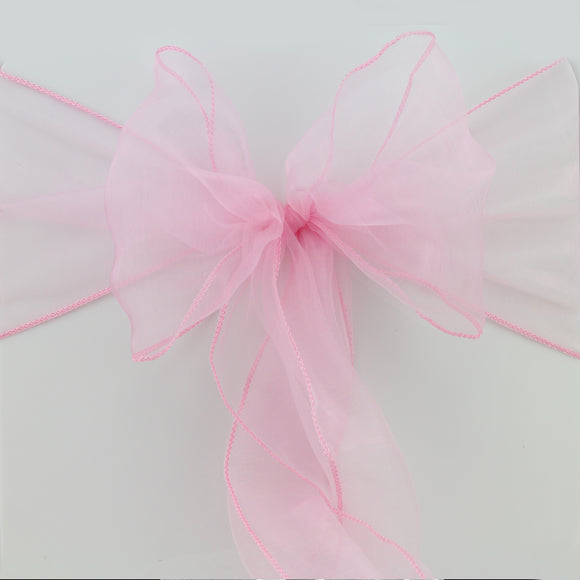 Pink Organza Chair Sashes Table Runners