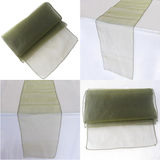 Olive Green Organza Chair Sashes Table Runners