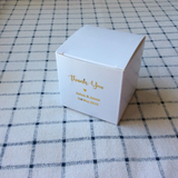 100 White Favor Boxes Gold Foil Personalized Wordings