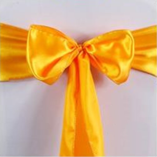 Apricot Satin Chair Sashes Table Runners