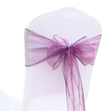 Purple Organza Chair Sashes Table Runners