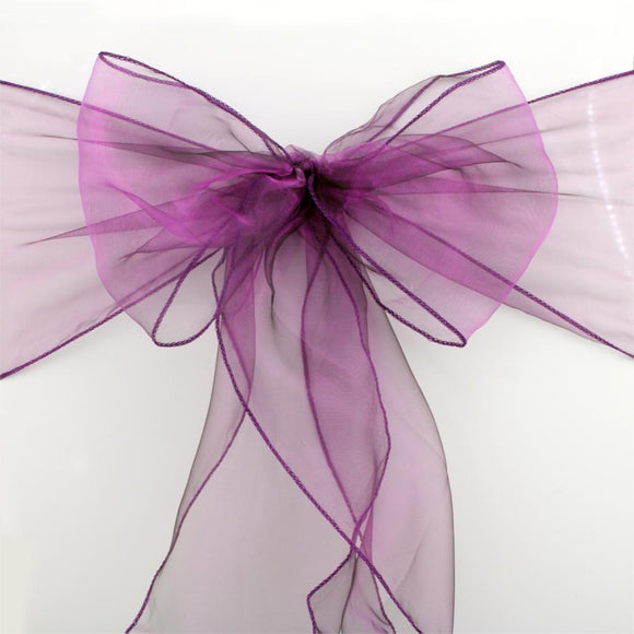 Purple Organza Chair Sashes Table Runners