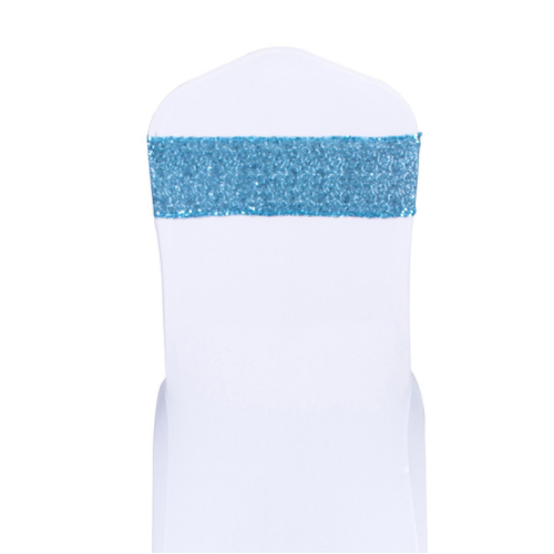 Light Blue Sequin Glitter Chair Bands