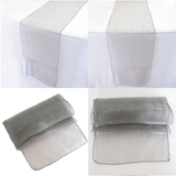 Silver Grey Organza Chair Sashes Table Runners