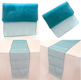 Teal Blue Organza Chair Sashes Table Runners