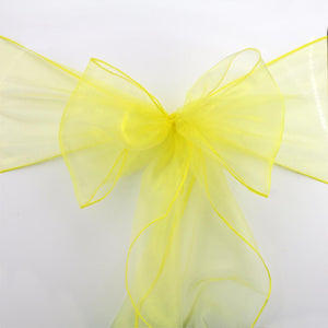 Yellow Organza Chair Sashes Table Runners